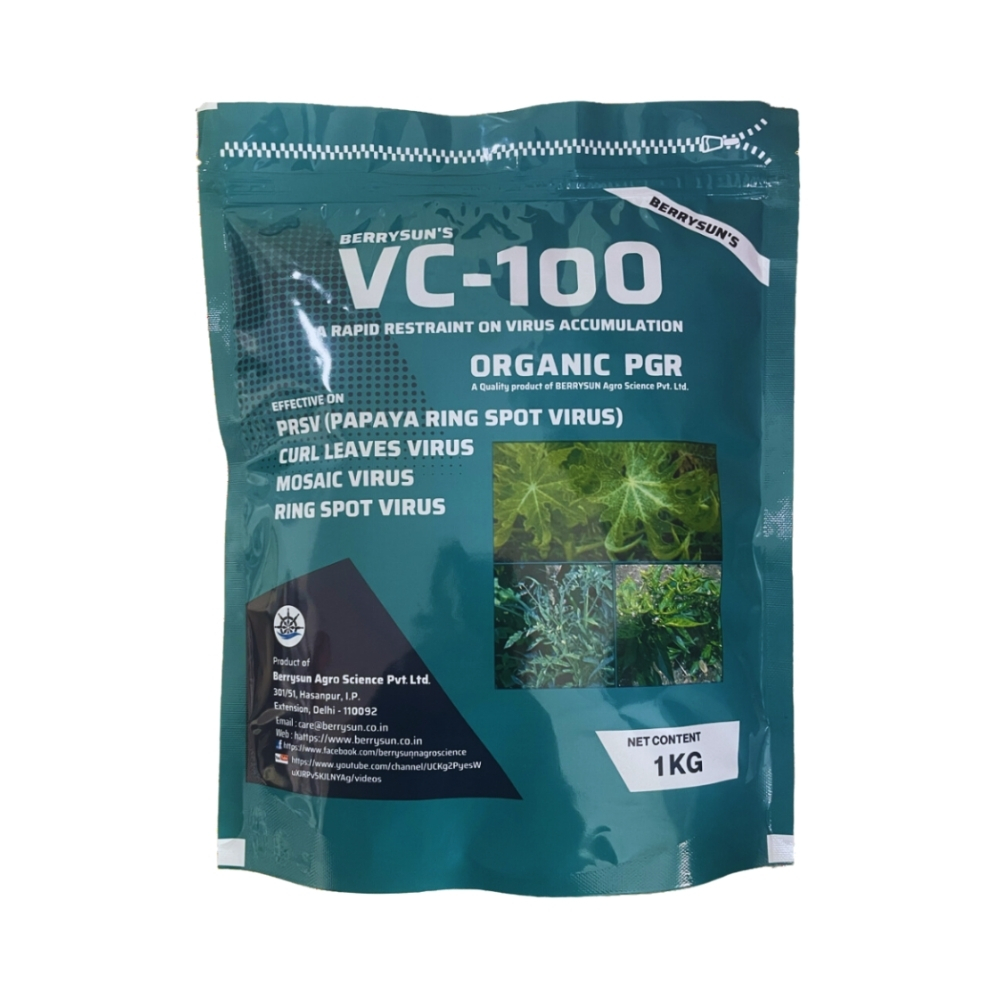 VC – 100 Plant Protection (Anti-Virus) Green Pack, Best effective for Best Effective to Control on Virus in Chilli, Tomato, Papaya, Brinjal, Bitter Gourd, Green Gram, Capsicum, Tobacco, Okra etc.