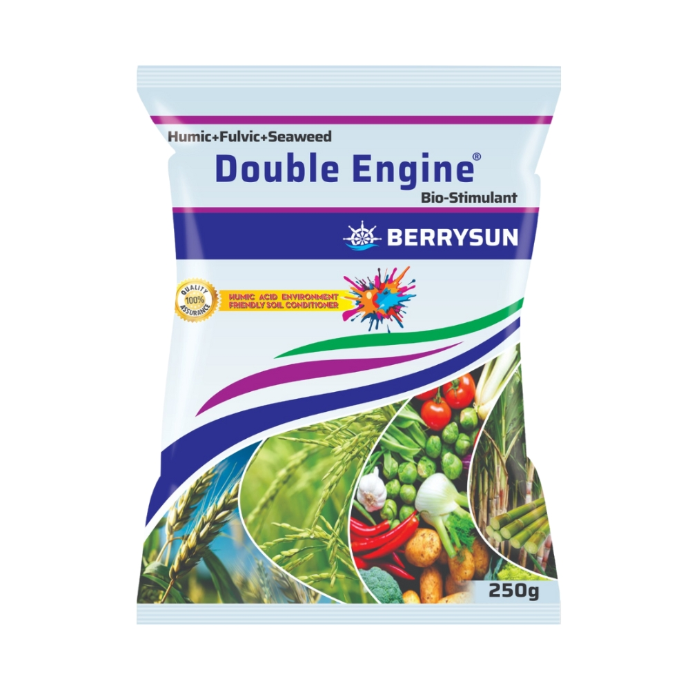 DOUBLE ENGINE (Humic + Fulvic + Seaweed extract) Best Effective to Reduce Plant Stress, Improve Soil Health & Root development, Enhance Flowering & Fruiting, Improve overall Plant Health