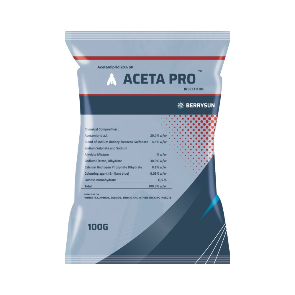 ACETA PRO (Acetamiprid 20% SP) Best Effective for Sucking pests such as Thrips, White flies, Aphids, Jassids and Beetles